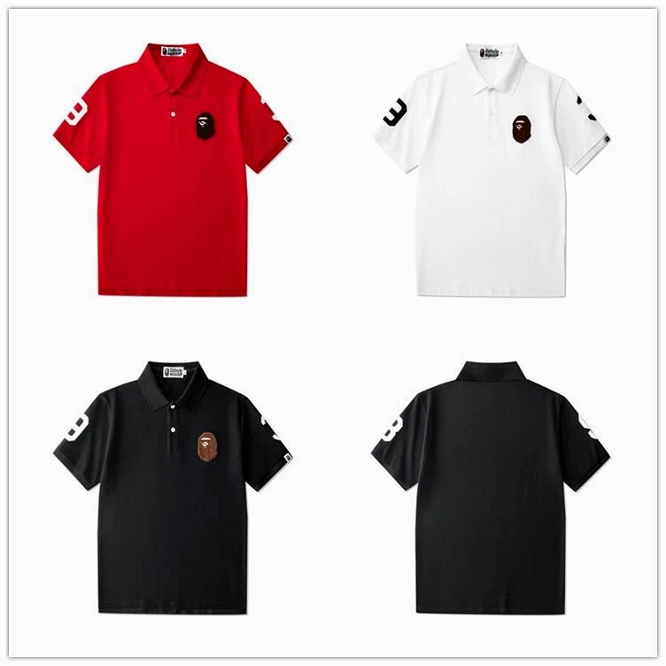Bape Multicolor T-Shirt Collection: Loose-Fit Cotton-Blend Tees in Three Colorways