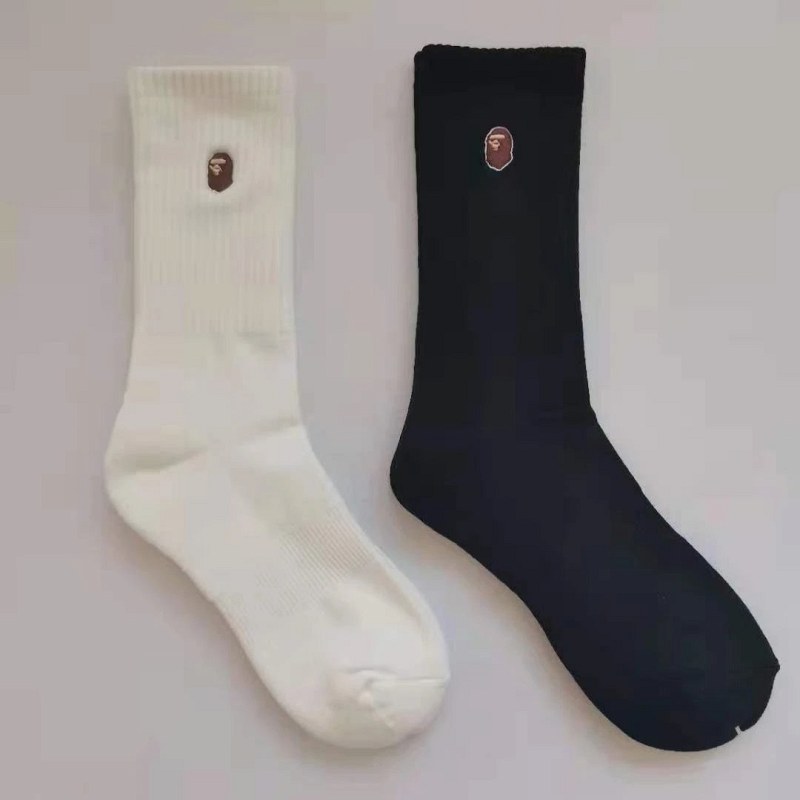 Bape Multicolor Socks: Cotton Crew in Three Shaft Heights and Two Builds