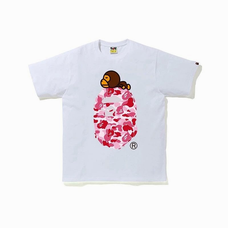 Bape Cotton Crewneck Tee — Relaxed Cut, 250–300g Cotton, Dozens of Print Colorways