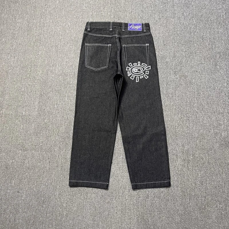 BBC Icecream Black Jeans: Mid-Rise Straight-Leg Cotton Denim With Printed Finishes, S–XL