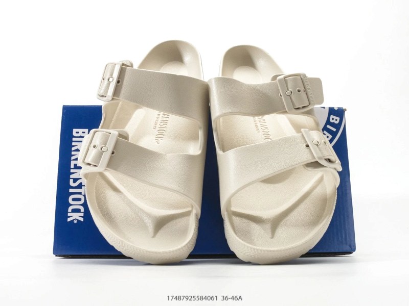Birkenstock Boston-Style White Half-Clog Slides With an Adjustable Buckle