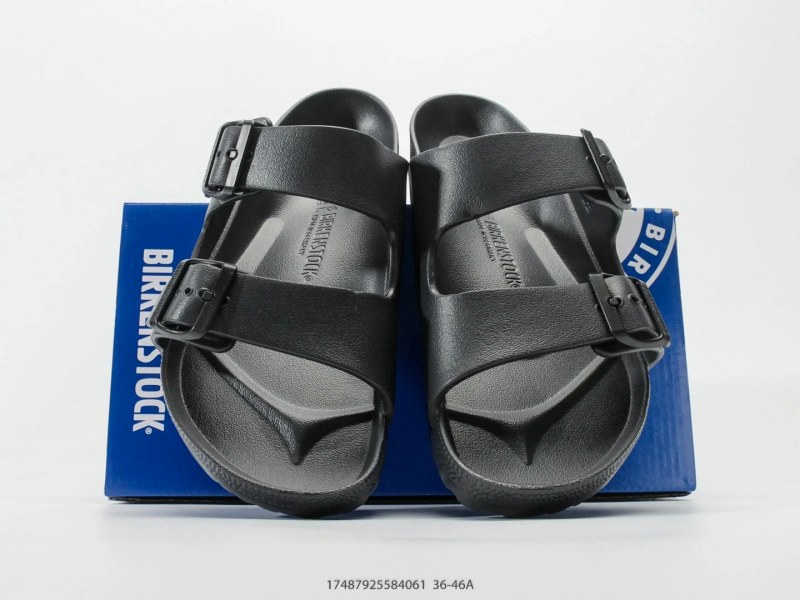 Birkenstock Boston-Style Black Slides With an Adjustable Buckle