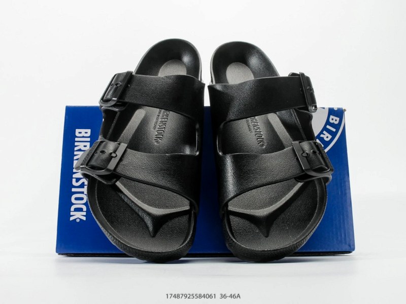 Birkenstock Boston-Style Black Slide with an Adjustable Buckle and Contoured Footbed
