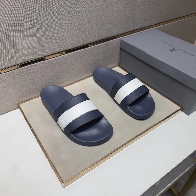 Brunello Cucinelli Black Slides: A Quiet Multi-Material Casual Slide