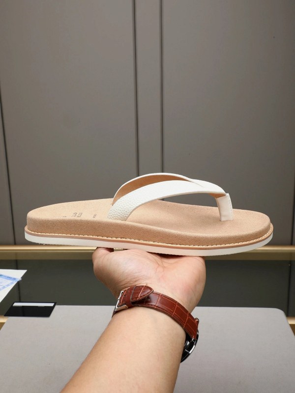 Brunello Cucinelli Gray Slides with a Buckled Suede Upper and Water-Wave Rubber Outsole