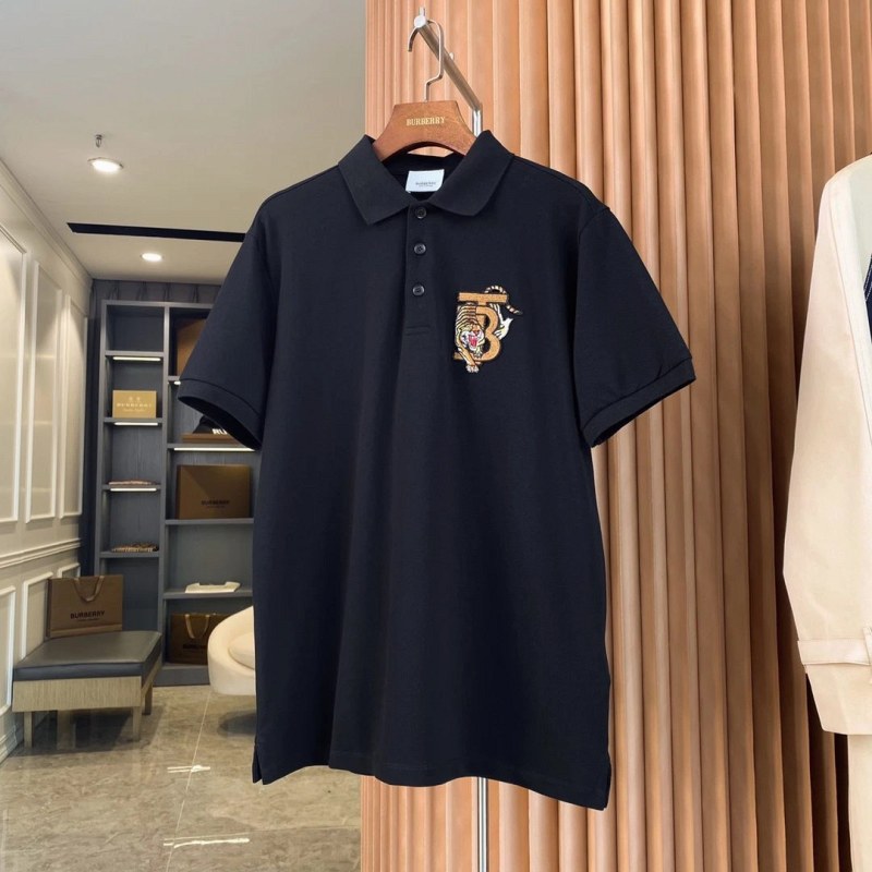 Burberry Tiger-Embroidered Pique Cotton Polo in a Relaxed Cut