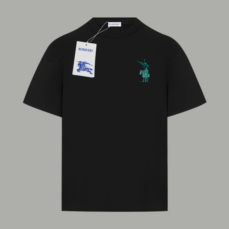 Burberry Black Logo Tee With a Dropped-Shoulder, 280g Cotton Build