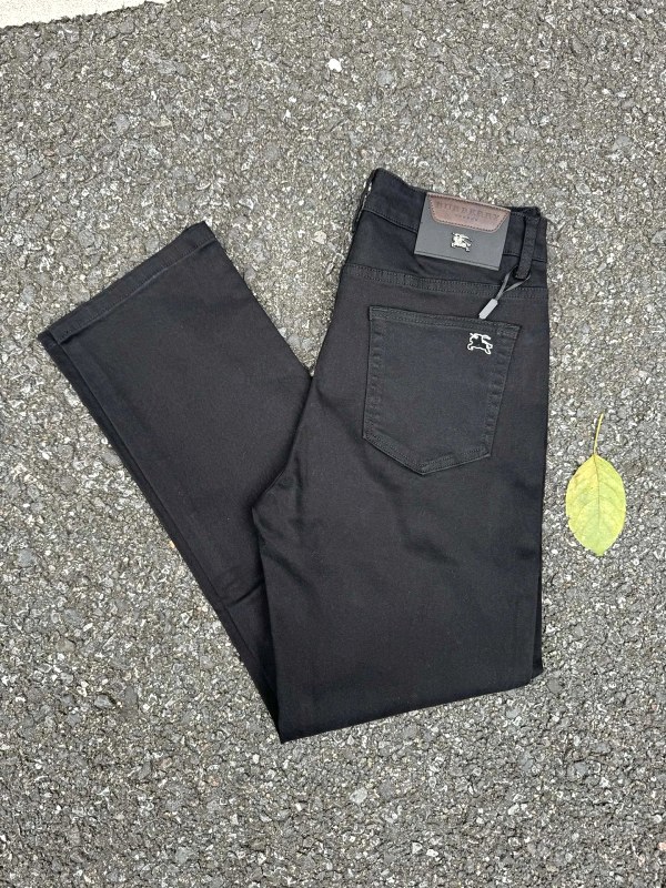 Burberry gray straight-leg jeans with a high-waisted, high-stretch build