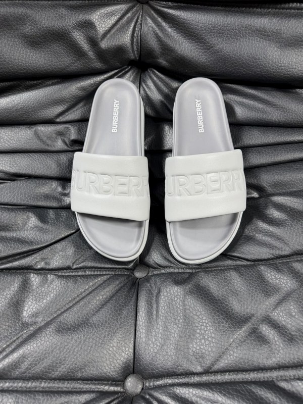 Burberry Vintage Check Slides: White Slip-On with Molded Footbed