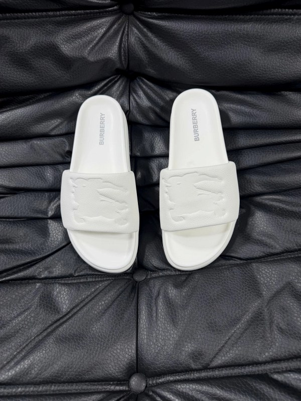 Burberry Vintage Check Slide in White: Slip-On TPU Upper with a Molded Footbed