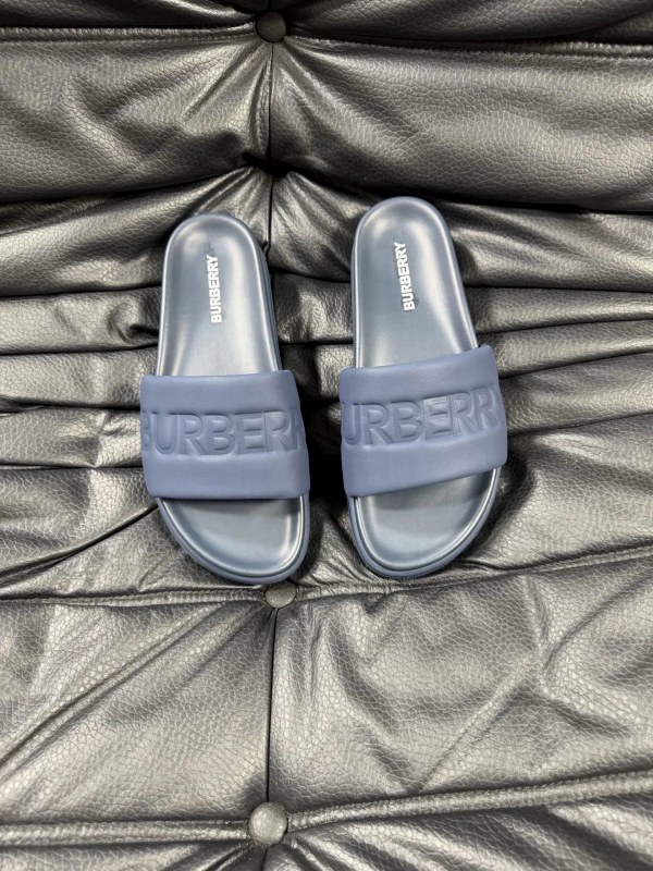 Burberry Gray Check Slides: Slip-On Sandal With a Molded Footbed