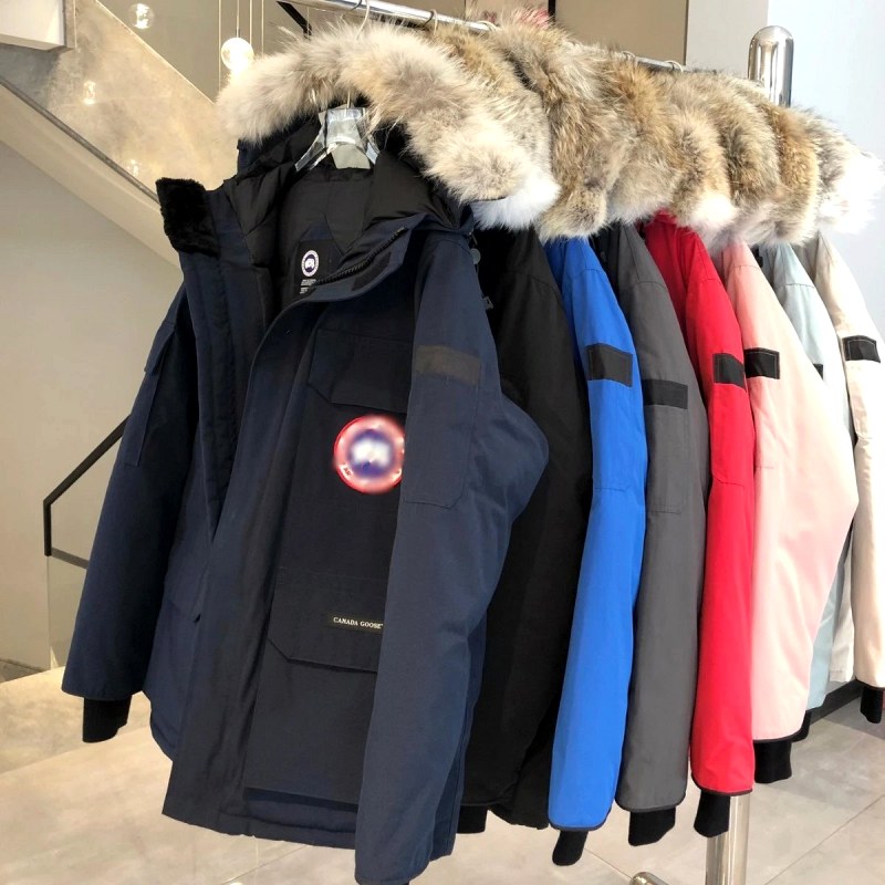Canada Goose Navy Hooded Down Puffer, Loose Mid-Length Cut, 200–250g Fill