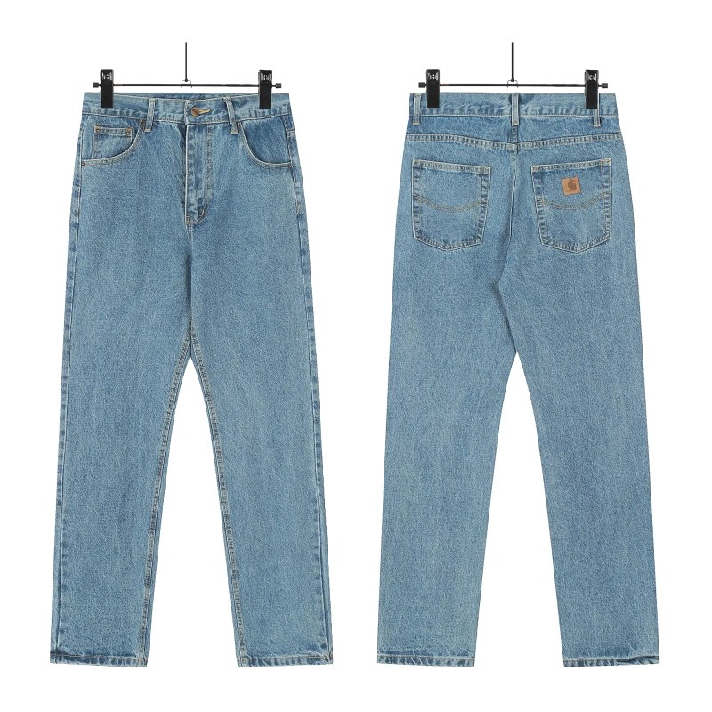 Carhartt Straight-Leg Cotton Jeans with a High Waist and Washed Finish