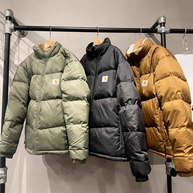 Carhartt cotton-fill puffer built to be worn on either side