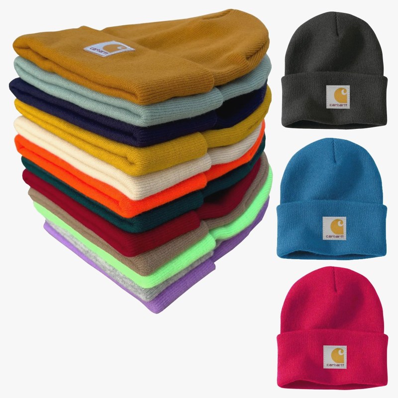 Carhartt Acrylic Ribbed Knit Cap, One Size, Folded Cuff, 28 Colorways