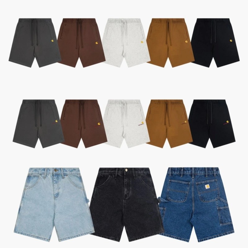 Carhartt Cotton Terry Shorts in 18 Colorways, Loose Fit for Summer