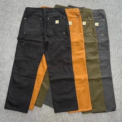 Carhartt multicolor cargo pants: cotton-blend straight-leg in four colorways, sizes M–XXL