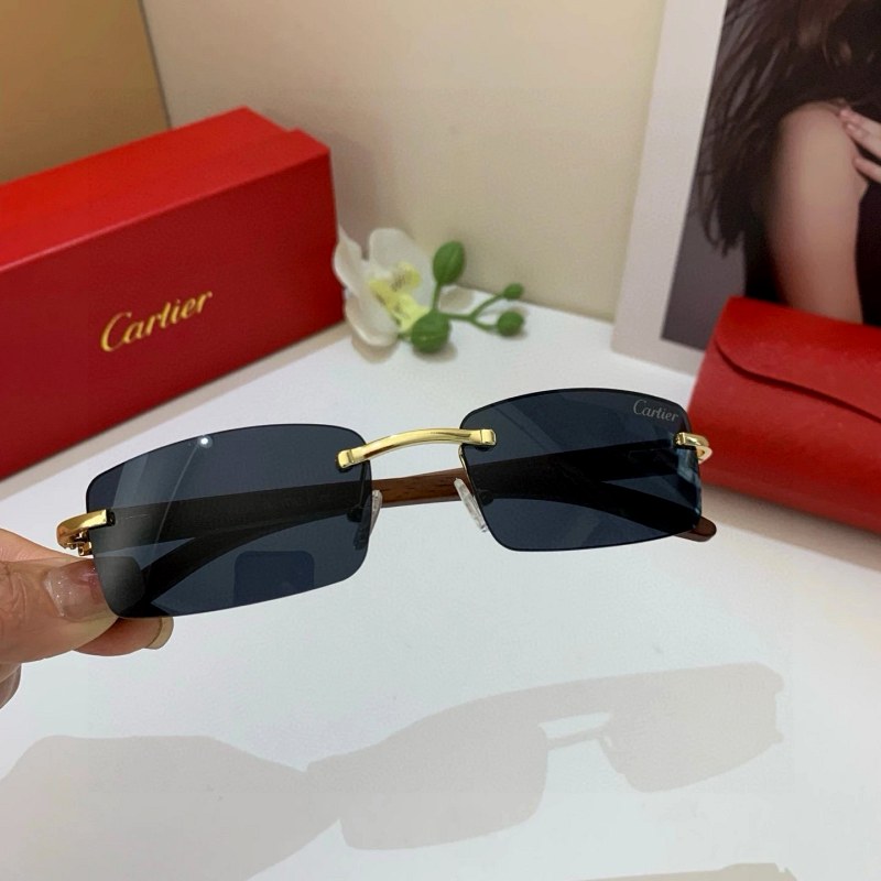 Cartier Black Sunglasses: A Frameless, Ultralight Frame for Everyday Street Wear