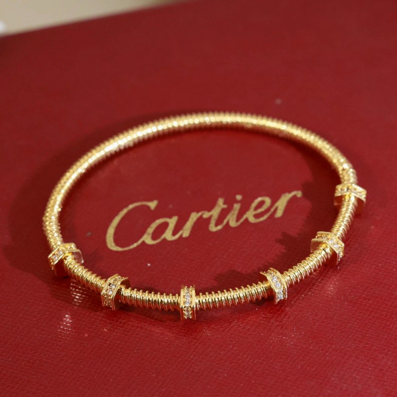 Cartier Screw-Motif Bracelet in Gold-Tone 18k Electroplating with an Open Clasp