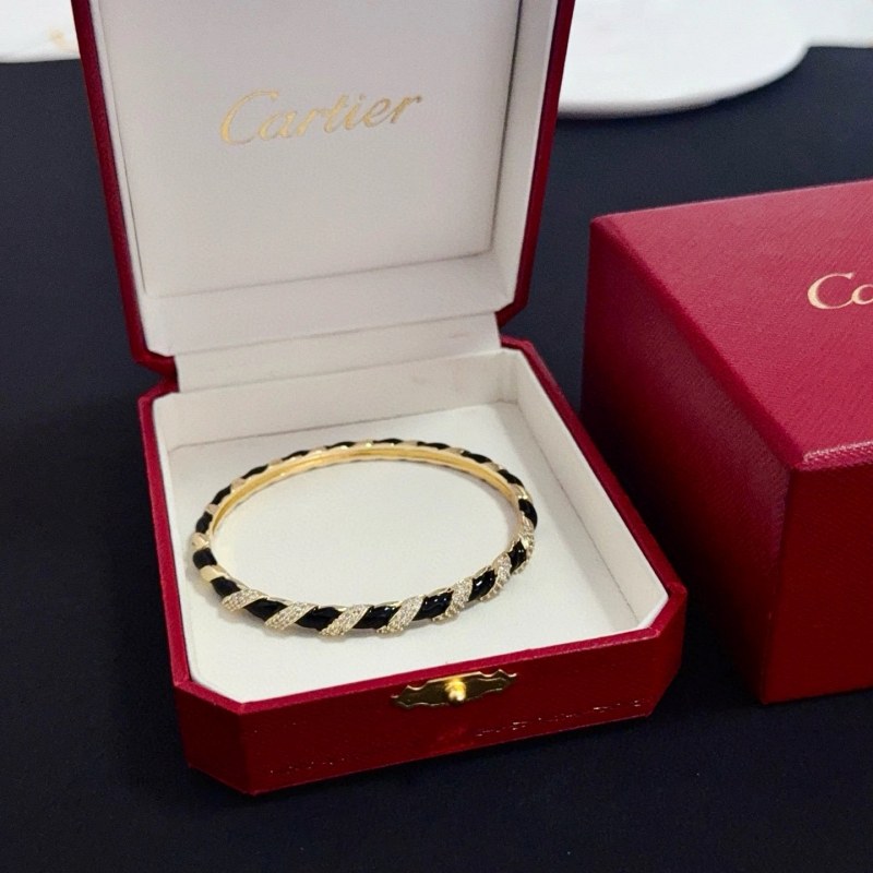 Cartier-Style Diamond-Set Bangle in V-Gold, Listed as a Unisex Design