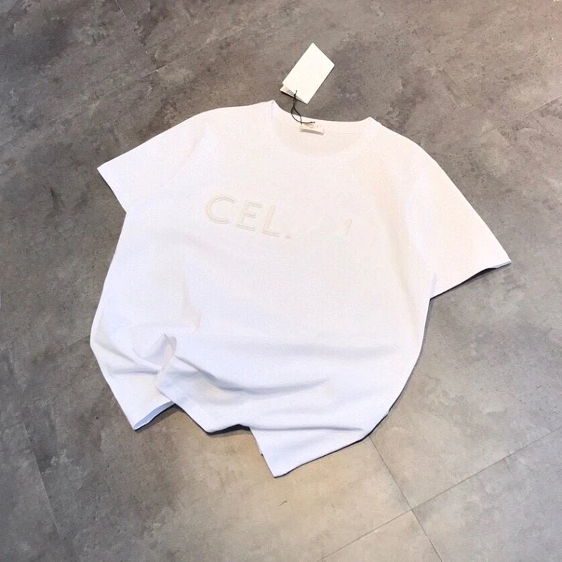 Celine Black Streetwear Top: Printed Cotton Pullover in Fleece and No-Fleece Options