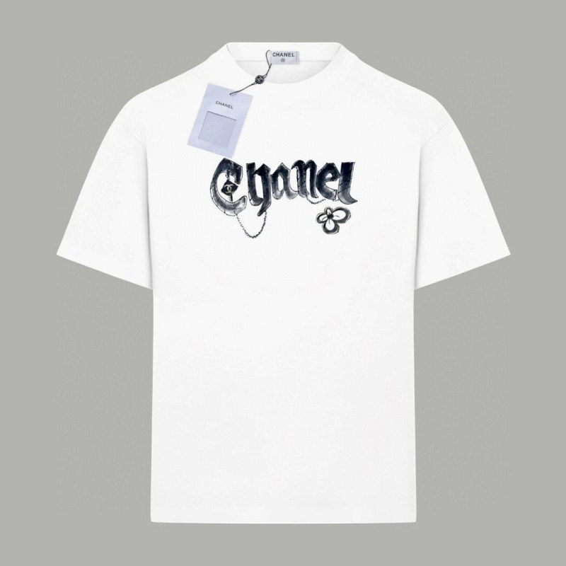 Chanel white tee in a heavy 280g double-yarn cotton, cut as an oversized unisex streetwear shape