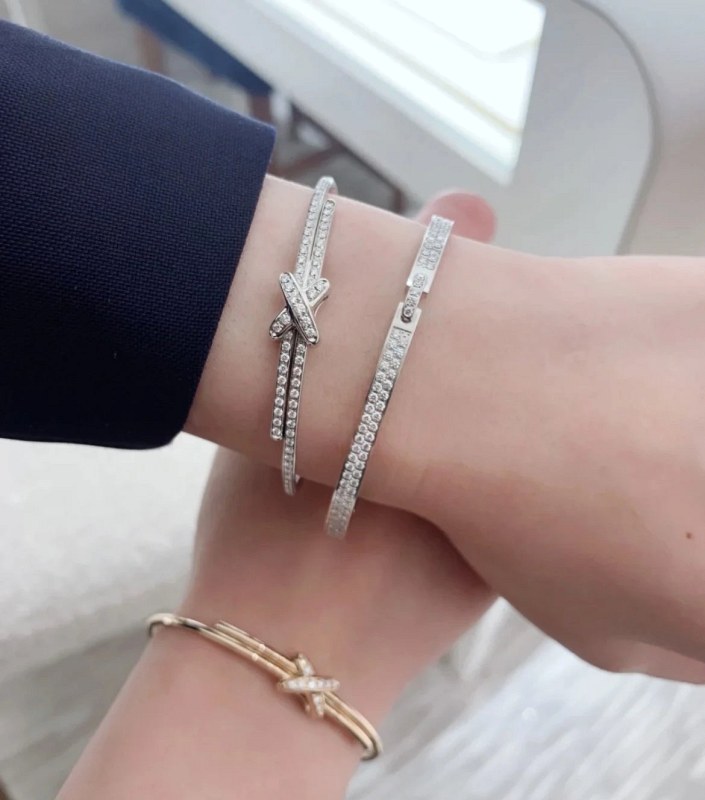 Chaumet Liens Cross Ring in a Gray Finish With Micro-Paved Simulated Stones