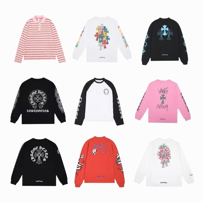 Chrome Hearts Angel-Graphic Crewneck Sweatshirt: Cotton, 350–400g, Printed in 38 Colorways