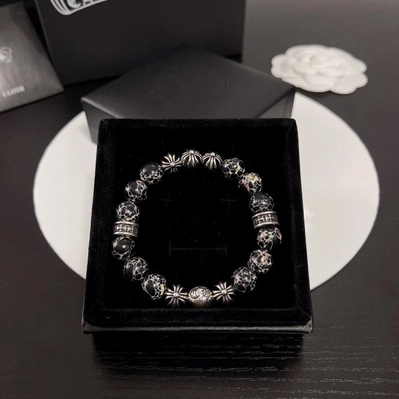 Chrome Hearts 10mm Bead Bracelet on Elastic Cord, Stretch-Sized 16–24 cm
