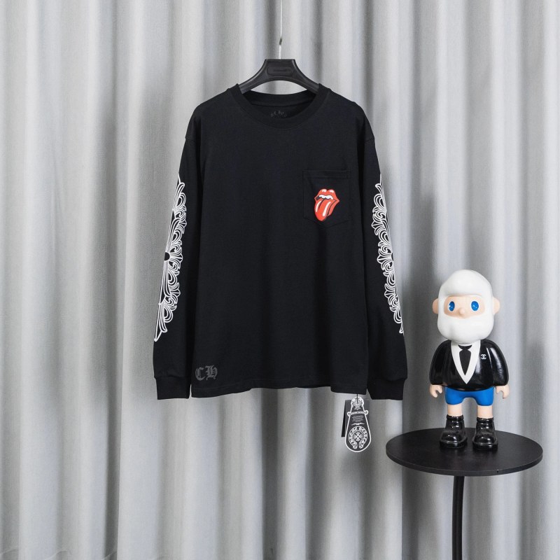 Chrome Hearts 26SS black long-sleeve in stated 320g double-yarn cotton
