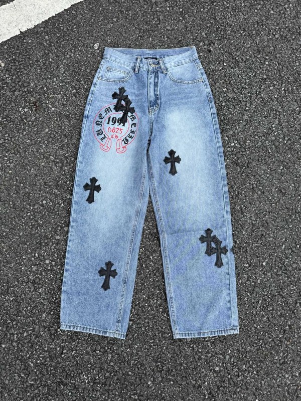Chrome Hearts Blue Straight-Slim Denim Pants, Sizes M–XXL