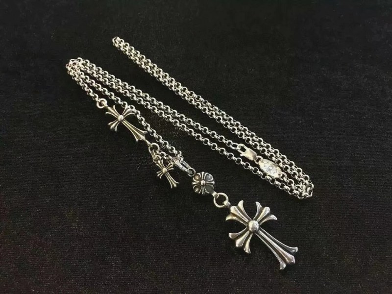 Chrome Hearts-Style Gold Cross Pendant Necklace on a 60CM Chain