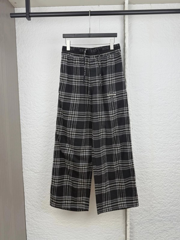 Chrome Hearts Gray Cross-Patch Casual Pants with Leather Cross Label