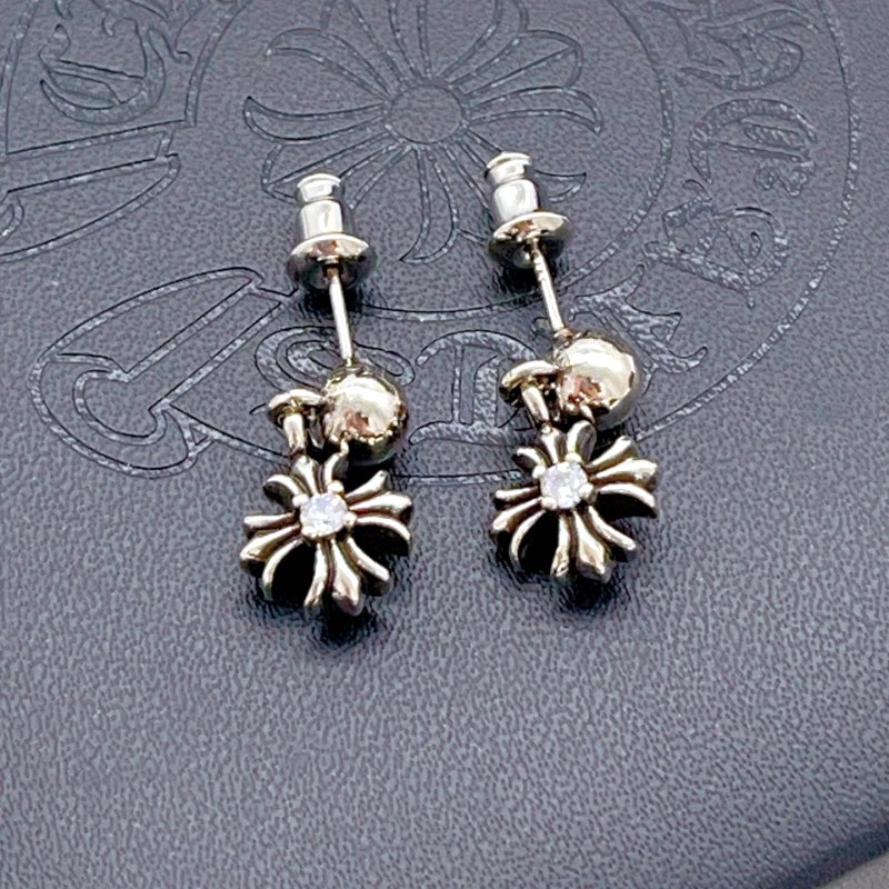Chrome Hearts Single-Stone Cross Stud, Listed in Brass