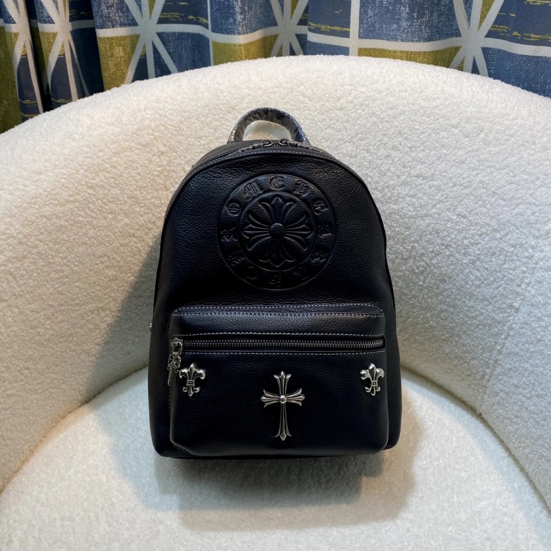 Chrome Hearts Black Backpack, Listed in Grained Imported Cowhide (Style 9962-1B)