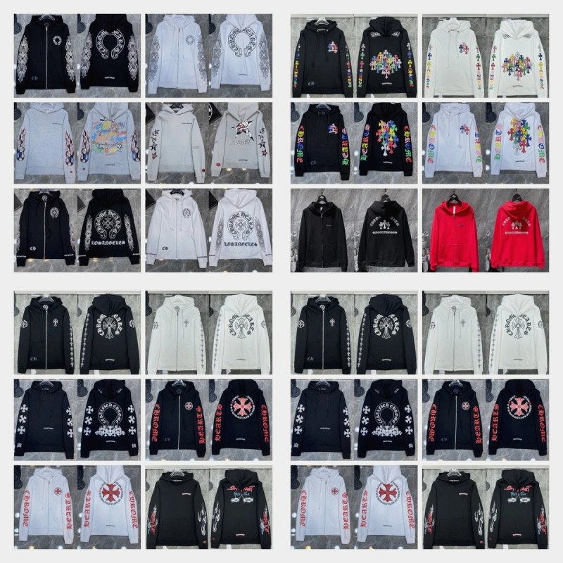 Chrome Hearts washed multicolor hoodie collection — 400g+ cotton, loose hooded cut, S–XL