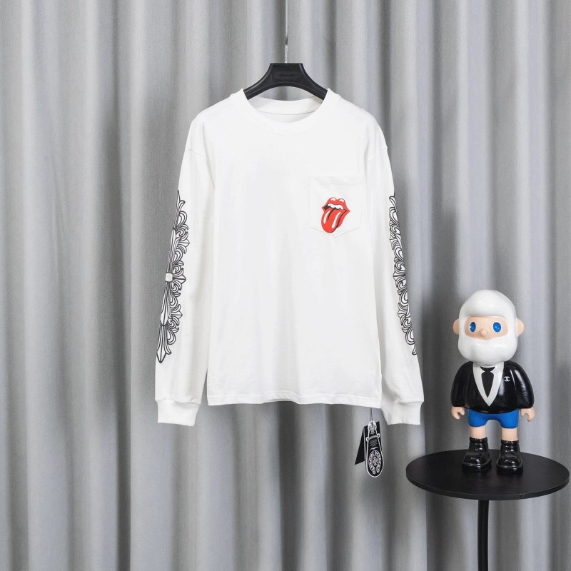 Chrome Hearts Long-Sleeve Sweater in 320g Double-Yarn Cotton, Oversized Cut