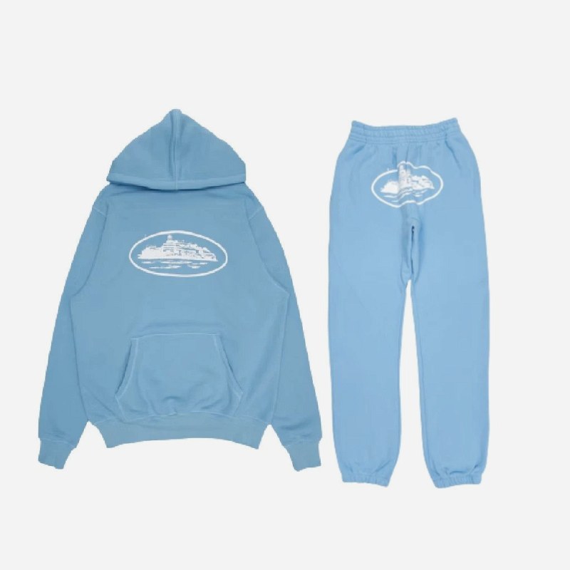 Corteiz Blue Hoodie: Relaxed Hip-Hop Cut in S–XXL, Spring/Autumn Weight
