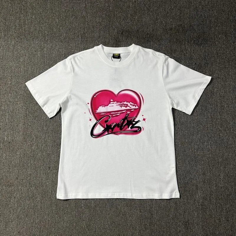 Corteiz loose-fit cotton-blend tee in white, 250 gsm with a digital art print