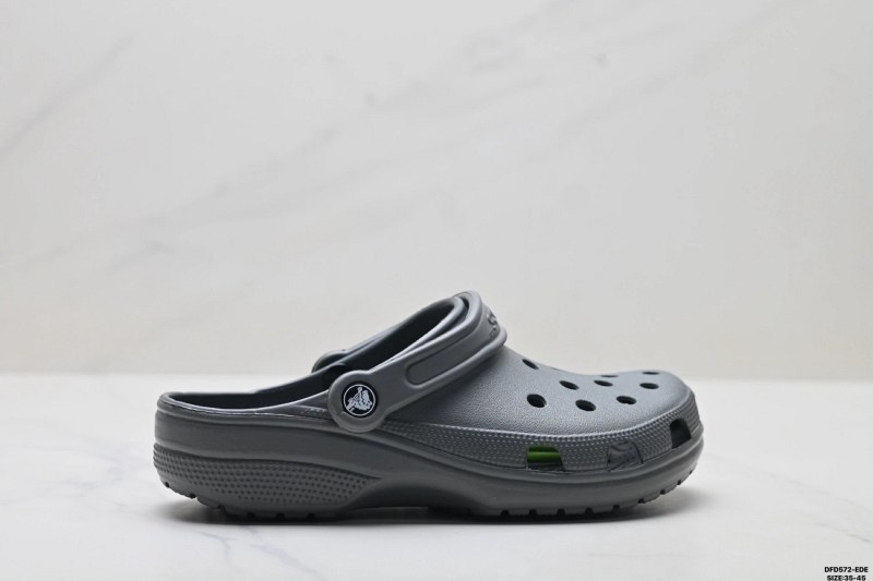 Crocs Black Classic-Style Clog: Vent-Hole Croslite, Sizes 35–45