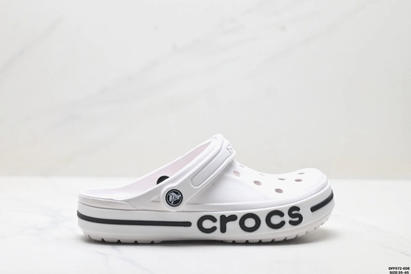 Crocs Bayaband Clog in White: A Single-Piece Casual Clog Listed Across Sizes 35–45