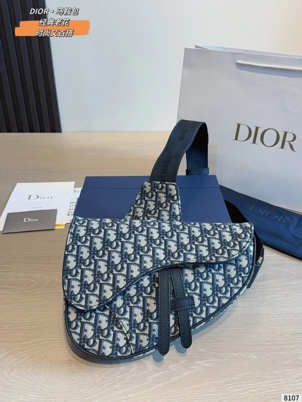 Dior Blue Saddle-Style Bag in PVC, Listed in Sixteen Variants