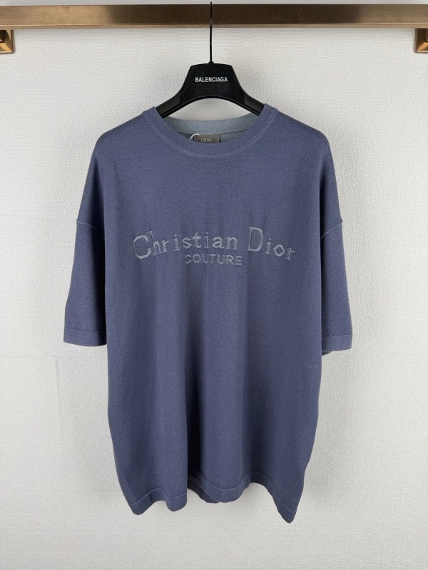 Dior Blue Jacquard-Logo Cotton Tee in a Relaxed Streetwear Cut