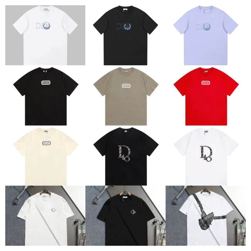 Dior Multicolor T-Shirt: 270g Cotton Crew Neck in 12 Colorways
