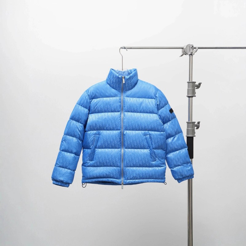 Dior Navy Puffer Jacket: 800 Fill Power White Duck Down, Cold-Rated to −30°C