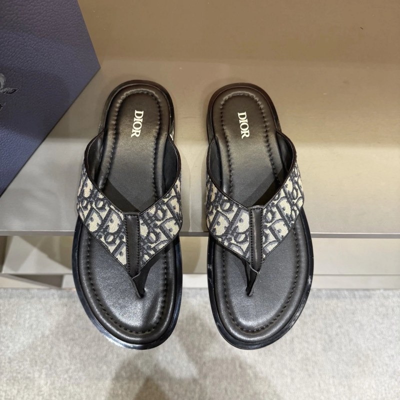 Dior Alias-Style Black Slides With Crisscross Oblique Straps and Brass Diamond Hardware