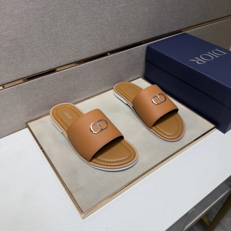 Dior White Slides with Multi-Material Upper and Leather Lining, Sizes 39–45