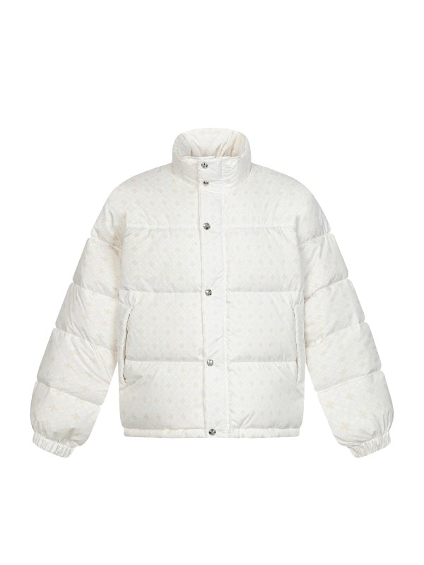 Dior White Puffer Jacket in Jacquard-Faced Down, Offered in Four Colorways