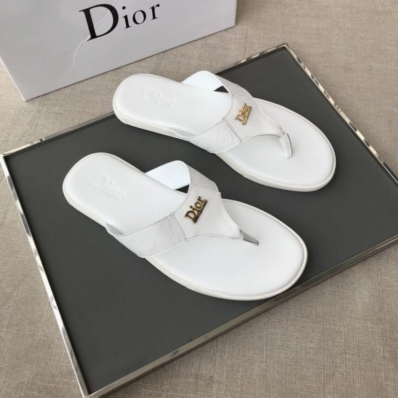 Dior Logo Slide Sandals with Embossed Lettering and a Rubber Outsole