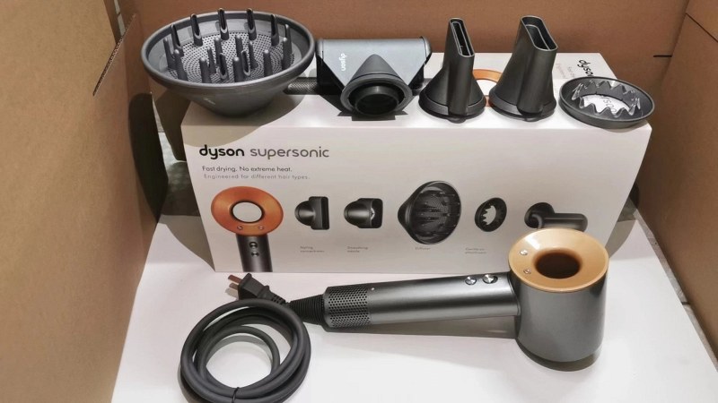 Dyson Supersonic HD08-style hair dryer with a five-nozzle set and full color range
